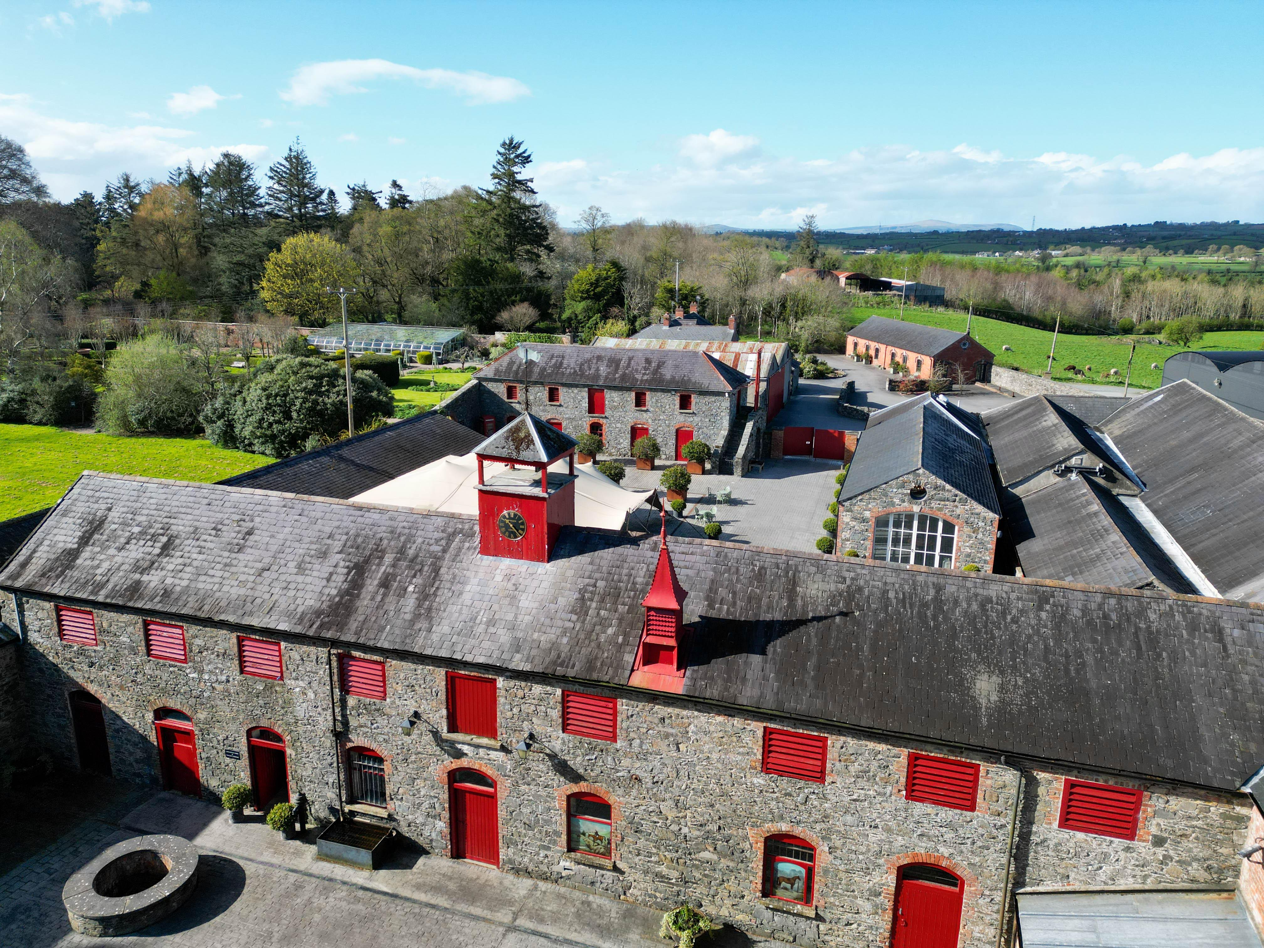 aerial View of larchfield Estate Events and Self Catering Accommodation area