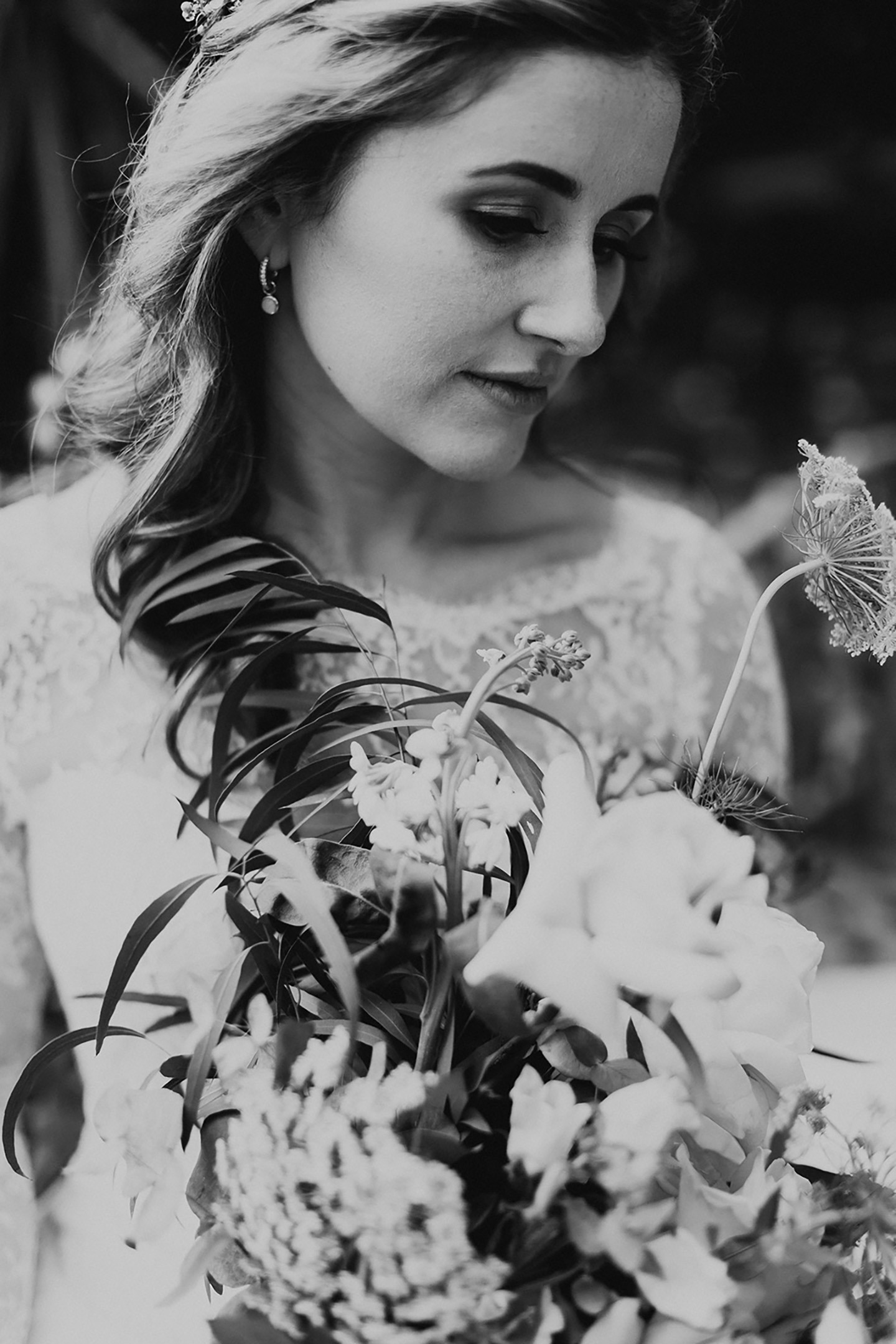 Bride in lace at Larchfield Estate Co Down