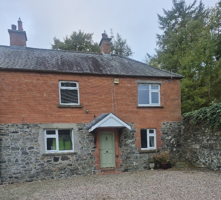 Right hand side of front of Gamekeepers Cottage long term rental at Larchfield Estate