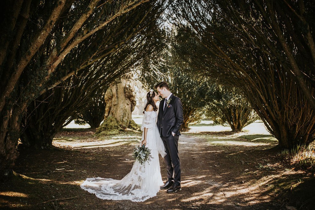 Bride and Groom at award winning Larchfield Estate co Down Ireland destination wedding